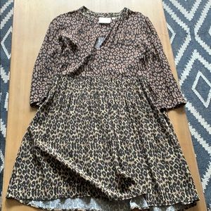 Anthropologie animal print tunic dress